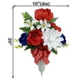 thumbnail image 3 of Mainstays 20.5in Outdoor Artificial Peony Flowers in Vase, Red, White and Blue Color., 3 of 8
