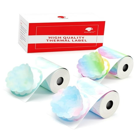 Highcool Thermal Labels 3 Rolls Gradient Color M110 Labels for M110/M220/M221/M120/M200  1.96 x1.96  (50x50mm)  140 Labels for Small Business/ Use
