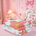 thumbnail image 5 of meiyoeat Cartoon Floral Alphabet Print Zipper Bedding Set For Girls,Flowers Blossom Monogram J Zipper Bedding Set For Kids,pink Reversible,4 Pieces, 5 of 7