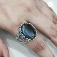 thumbnail image 5 of Labradorite Mans Ring, Natural Blue Fire Labradorite, Unisex Ring, Silver Jewelry, 925 Silver Ring, Birthday Gift, Heavy Men Ring, Arabic Design, Ottoman Style Ring, Christmas, Turkey Mens Signet Ring, 5 of 7