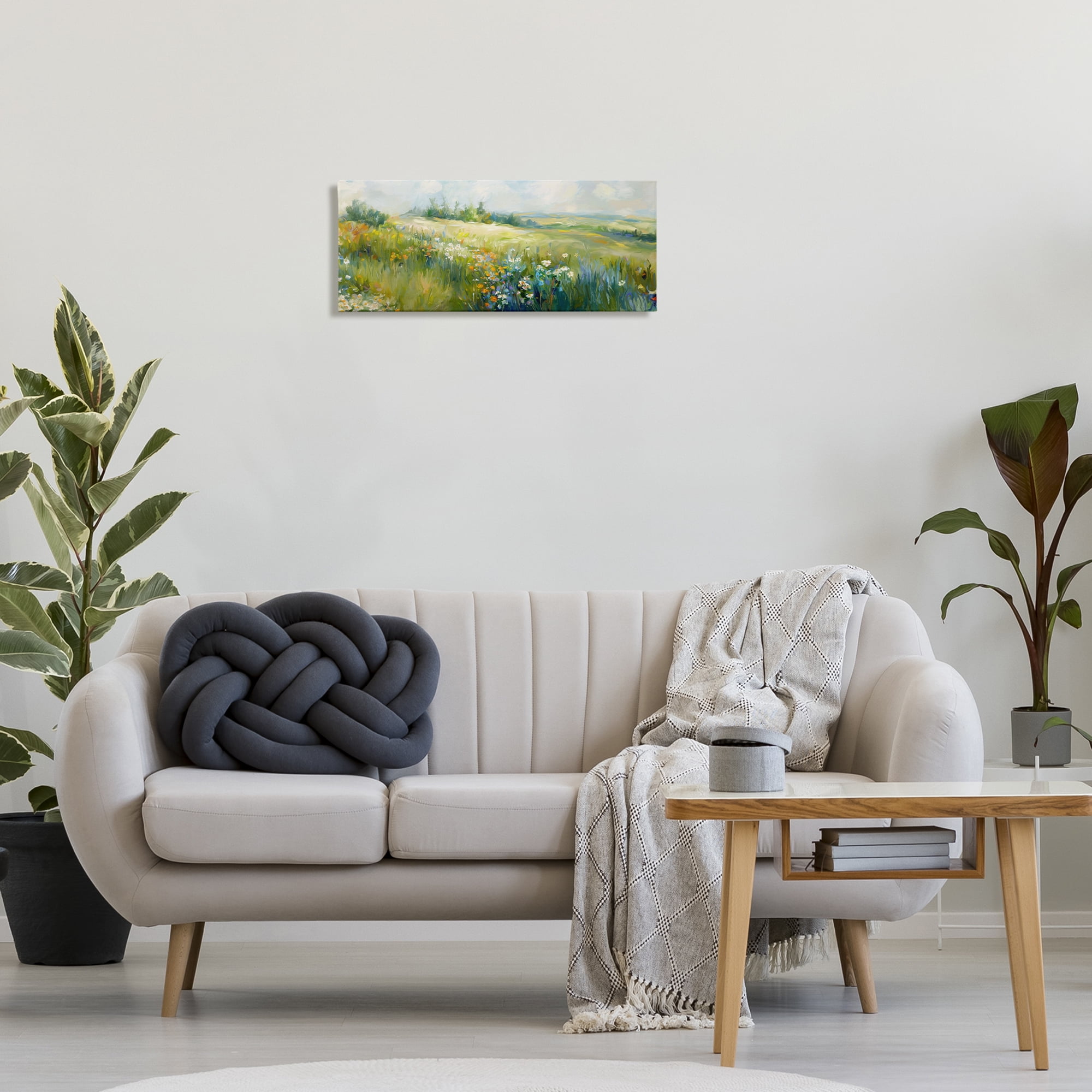 Stupell Industries Prairie Panorama Scene Landscape & Nature Painting Wrapped Canvas Art Print Wall Art, 24 x 10