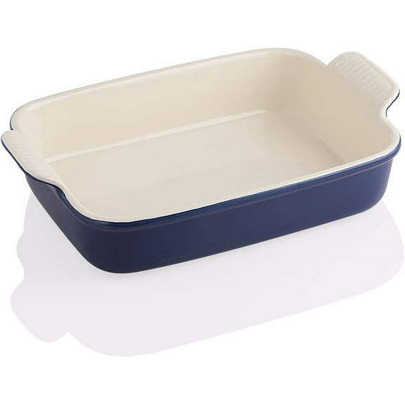 Sweejar Porcelain Baking Dish, Rectangular Bakeware Lasagna Pan, Casserole Dish for Daily Use, 13*9.6 inch ,Navy