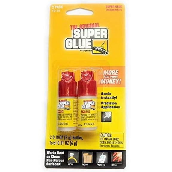 The Original Super Glue for Arts and Crafts, Clear, 0.1 oz, 2 Pack