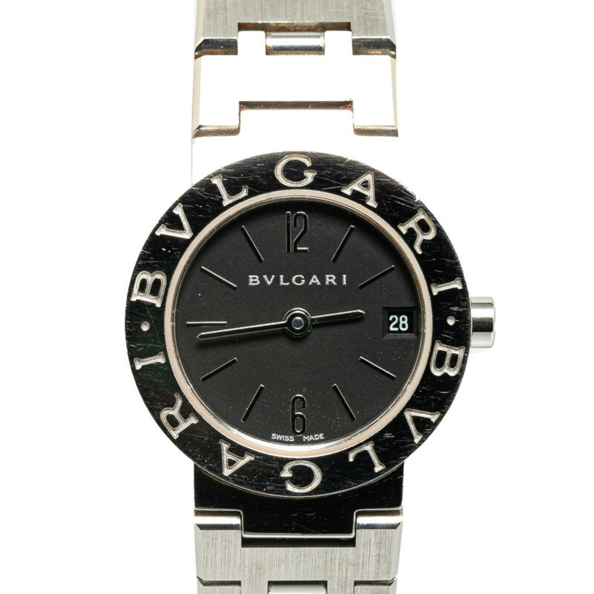 Pre-Owned BVLGARI Watch BB23SS Quartz Black Dial Stainless 