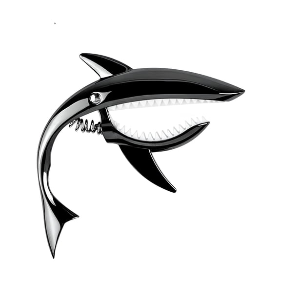 QAYOZ Shark Shaped Guitar Capo Guitar Accessory for Acoustic Bass Classical Guitar black
