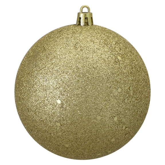 Northlight 4" Shatterproof Holographic Glitter Christmas Ball Ornament - Vegas Gold