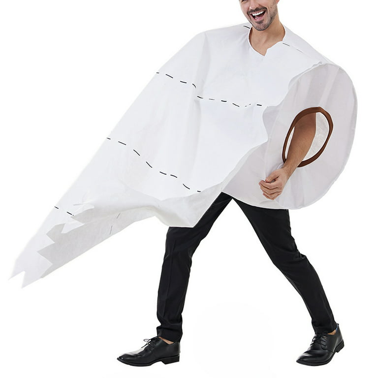 Giant Toilet Paper Roll Adult Halloween Costume, Hilarious Costume For Men  & Women, Large Roll Of Toilet Tissue Costume, One Size Will Fit Most Adu
