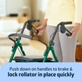 thumbnail image 4 of Medline Steel Rollator Walker for Adult, Green, 350 lb. Capacity, 8” Wheels, Foldable, Adjustable Handles, 4 of 6