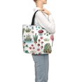 thumbnail image 3 of Sigee Frog and Forest Plants Print Large Capacity Zippered Tote Bag - Durable, Stylish and Versatile for Everyday Use, 3 of 9