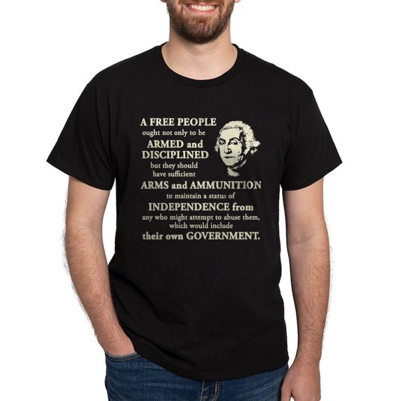 CafePress - Washington Quote A Free People Dark T Shirt - Men's Classic Graphic Cotton T-Shirt