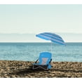 thumbnail image 4 of Low Beach Folding Camping Chair with Detachable SPF 50+ Umbrella, Armrests and Cup Holder, Portable Lightweight Sand Chair for Outdoor Camping, Beach, Picnic (2-Pack Blue), 4 of 6