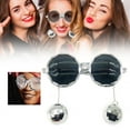 thumbnail image 2 of Ikeay Artificify Retro Disco Party Glasses with Pendant, Funky Sunglasses for Women Men, 70S Theme Costume Accessories (1 Pair) Black, 2 of 9
