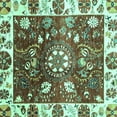 thumbnail image 1 of Ahgly Company Indoor Square Oriental Turquoise Blue Traditional Area Rugs, 6' Square, 1 of 4