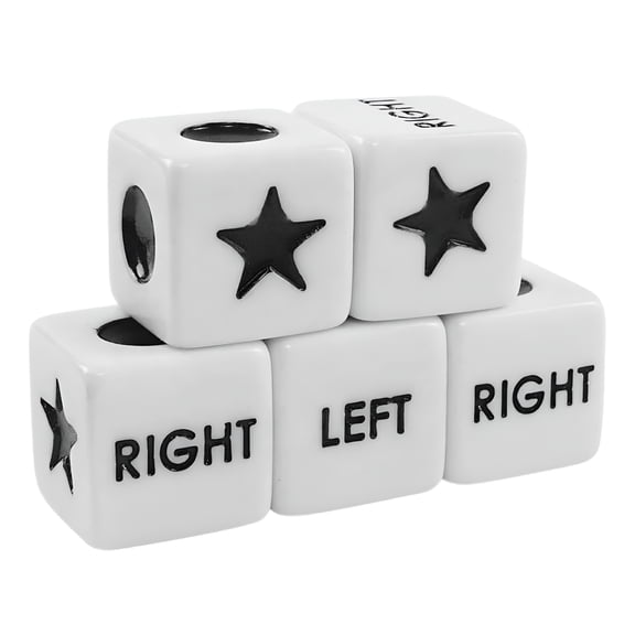 CYFW 5Pcs Left Right Center Dice Six Sided 16Mm Standard Size Acrylic Dice Easy to Grip Game Dice Games Accessories