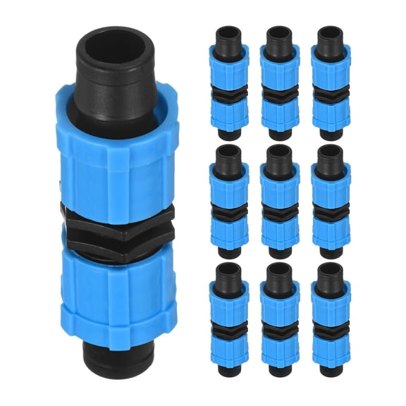 Uxcell 10-Pack Drip Irrigation Barbed Locking Fittings,for 5/8 Inch(16mm) Tubing Plastic Irrigation Coupling