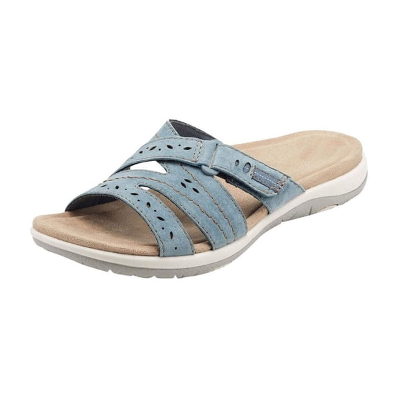 HAJWOH Womens Orthopedic Sandals Non Slip Slip on Arch Support Flat Wedge Sandals Lightweight Work Shoes 2026 New Comfortable Orthopedic Shoes Blue 41
