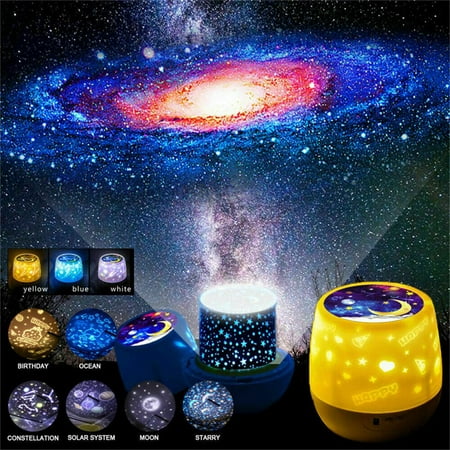 (2019 Upgraded)Night Lights for Kids, 360 Degree Rotating Star Projector Lamp, Romantic Star Sea Ocean Birthday Light Lamp for Kids Baby Room, Baby Nursery Light, Christmas Gift, 6 Sets (Best Projector Paint 2019)