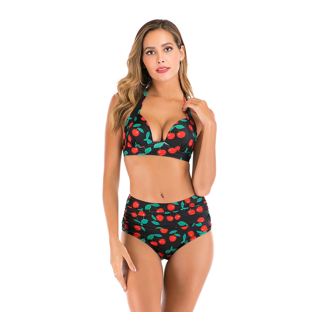 high waisted two piece swimsuit walmart