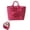 Dragon Fruit Red, variant on Quilted Cotton Gingham Storage Tote Bag Boho Foldable with Handles, Floral Red Gingham Picnic Basket for Home