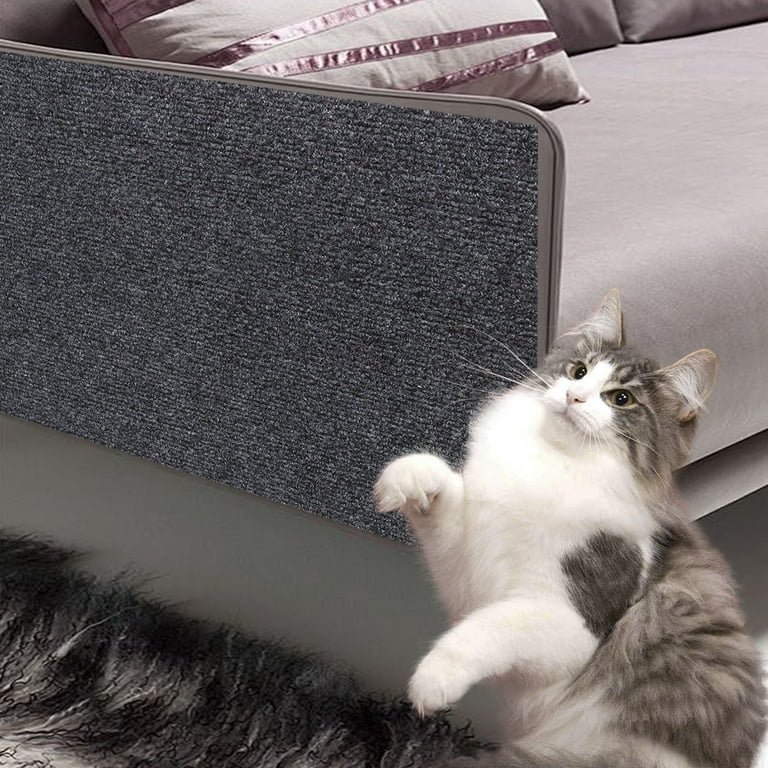 2-Pack Cat Scratching Mat - 39.4x15.8 Inch, Self-Adhesive, Trimmable Felt Carpet For Furniture Protection (Dark Grey)