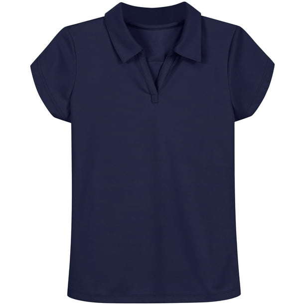 Polo Nautica School Uniform de manga corta para niña de 12 a 14 años, azul marino