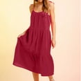 thumbnail image 2 of Birdeem Womens Spring and Summer Open Back Ruffle Solid Casual Dress Short Skirt, 2 of 7