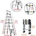 thumbnail image 4 of Dayplus 6.5FT A-Frame Aluminum Telescoping Ladder 6+7 Step Ladder Portable Multi-Purpose Collapsible Ladder, 4 of 5