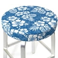 thumbnail image 3 of Daiia Leaves And Flowers Stool Covers Round,Round Bar Stool Covers Waterproof Bar Chair Covers Washable Stool Cushion Slipcover for 12-14 Inch Chair-14 inch, 3 of 7