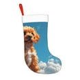 thumbnail image 2 of Daiia Blue Sky Cloud Puppy Print Christmas Stocking，18"Large Knitted Xmas Stocking for Kids, Family Stocking for Fireplace Christmas Holiday Party Decoration, 2 of 7