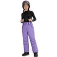 thumbnail image 2 of LNZGNM Detachable Snowpants for Toddler 6-19Y Insulated Waterproof Ski Pants Adjustable Strap Windproof Winter Warm Snowsuit Pant Ski Outfit with Zipper Pockets for Little Girl, Light Purple, 2 of 8