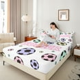 thumbnail image 4 of Castle Fairy Colorful Soccer Queen Sheet Sets for Kids Children,Sport Bed Set, 4 of 7