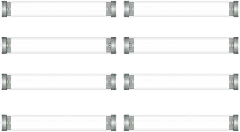 8pcs Empty Storage Tubes 8.26 Inch Long ID 0.78 Inch Clear Rigid Plastic Tubing With Black Rubber Caps Transparent Storage Tube