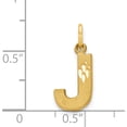 thumbnail image 5 of 14K Yellow Gold 14Ky Satin Diamond-Cut Letter J Initial Charm Made In United States c566j, 5 of 6