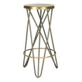 thumbnail image 3 of SAFAVIEH Lorna Mid-Century Retro Gold Leaf Iron Barstool, Beige, 3 of 7