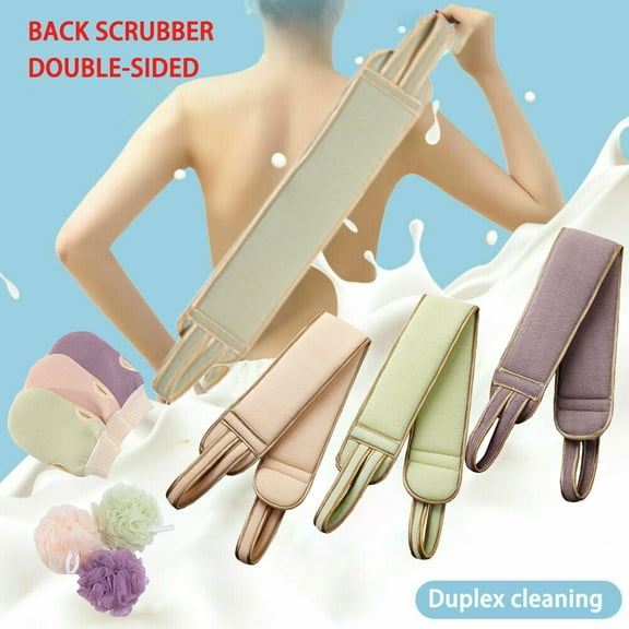 LNKOO 3 pack Loofah Sponge Back Scrubber - Men & Women Long Handled Exfoliating Bath & Shower Body Brush - Handheld Luffa Pouf for Body, Face Washing - Spa Wash Lufa