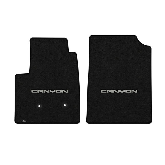 Lloyd Mats LogoMat Custom-Fit 2PC Carpet Floor Mats for 2015-2022 GMC Canyon, Extended Cab, Charcoal