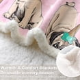 thumbnail image 4 of Puppy Pug Fuzzy Reversible Blanket Cute Unicorn Pink Sherpa Fleece Blanket Kids Ice Cream Cap Warm and Plush Throw Blanket for Bed Sofa Travel Couch Baby(30"x40"), 4 of 6