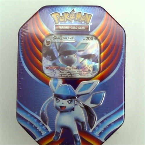 Pokémon Fall Tin SEALED Pokemon Trading Card Game featuring Glaceon-GX IN HAND 