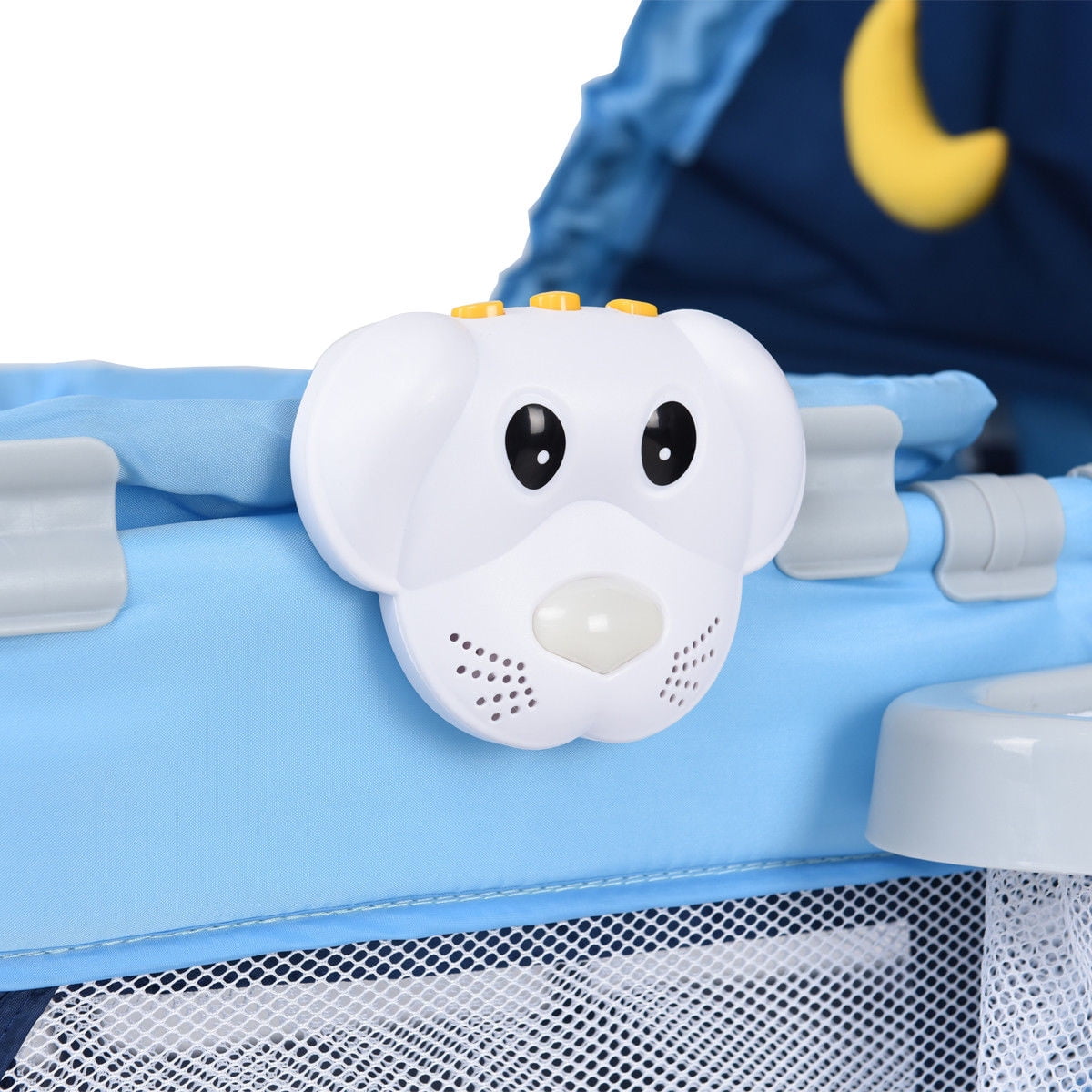 costway foldable baby crib playpen travel infant bassinet bed mosquito net music w bag