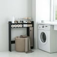 thumbnail image 3 of Costway Over the Toilet Bathroom Cabinet Floor Storage Organizer with Adjustable Shelves Black, 3 of 10