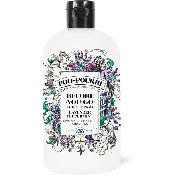 PooPourri BeforeYouGo Toilet Spray, Lavender Peppermint, Refill Bottle, 16 Fl Oz (LVP016BR