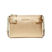 MICHAEL KORS Gold Leather Clutch Handbag Purse