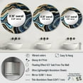thumbnail image 4 of Designart "Gold Blue Geode Gems Mineral Radiance" Stone Geode Round Mirror Wall Décor Coastal - Large Gold Round Mirror - Round Mirror 29" x 29" Inch, 4 of 5