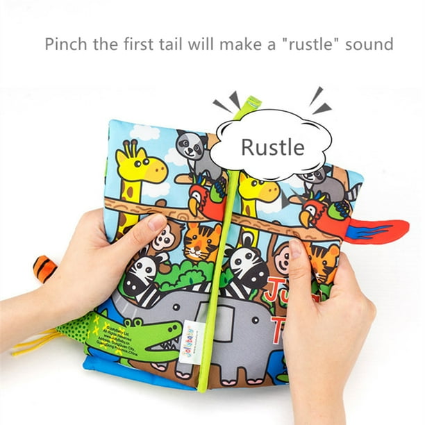 Baby Cloth Books Tail Books Activity Crinkle Soft Books Toddler Early Development Cloth Books for Baby Infant Toddler 3 Months Jungle Tails Walmart Business Supplies