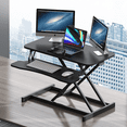 thumbnail image 2 of Jopath 32" Desk Converter,Height Adjustable Standing Desk Converter for Home Office,Dual Monitor and Laptop Workstation with Wide Keyboard Tray,Black, 2 of 9