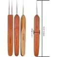 thumbnail image 2 of 5 Pcs Dreadlocks Crochet Hooks 4 Pcs 0.75mm Single Iron Crochet Hook Needles and 1 Pc 0.5mm Double Crochet Needle with Sienna Bamboo Handle Braid Craft Needle Tools for Hair Dreadlock for DIY, 2 of 7
