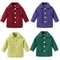 thumbnail image 6 of KYAIGUO Toddler Girls Dress Fleece Coat Kids Winter Lapel Peacoat Outerwear 2-9Y Baby Long Sleeve Button Trench Pocket Jacket, 6 of 9
