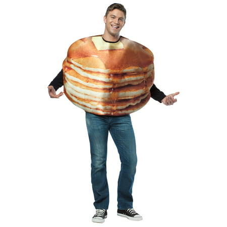 Get Real Stacked Pancakes Men's Adult Halloween Costume, One Size, (40-46)