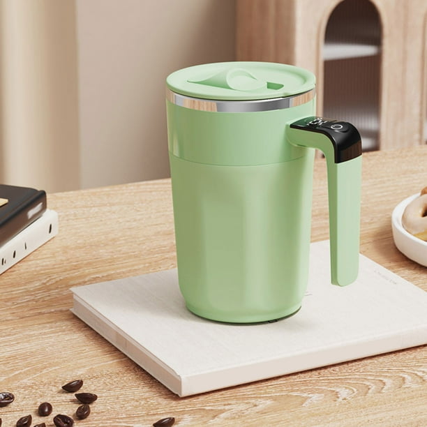 Taza Agitadora Automática Magnética con Medición de Temperatura Inteligente, Taza Eléctrica Portátil para Café y Batidos.