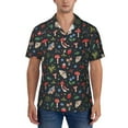 thumbnail image 5 of KLL Men's Hawaiian Shirt Short Sleeve Button Down Beach Shirts-Forest Flora and Insects, 5 of 6